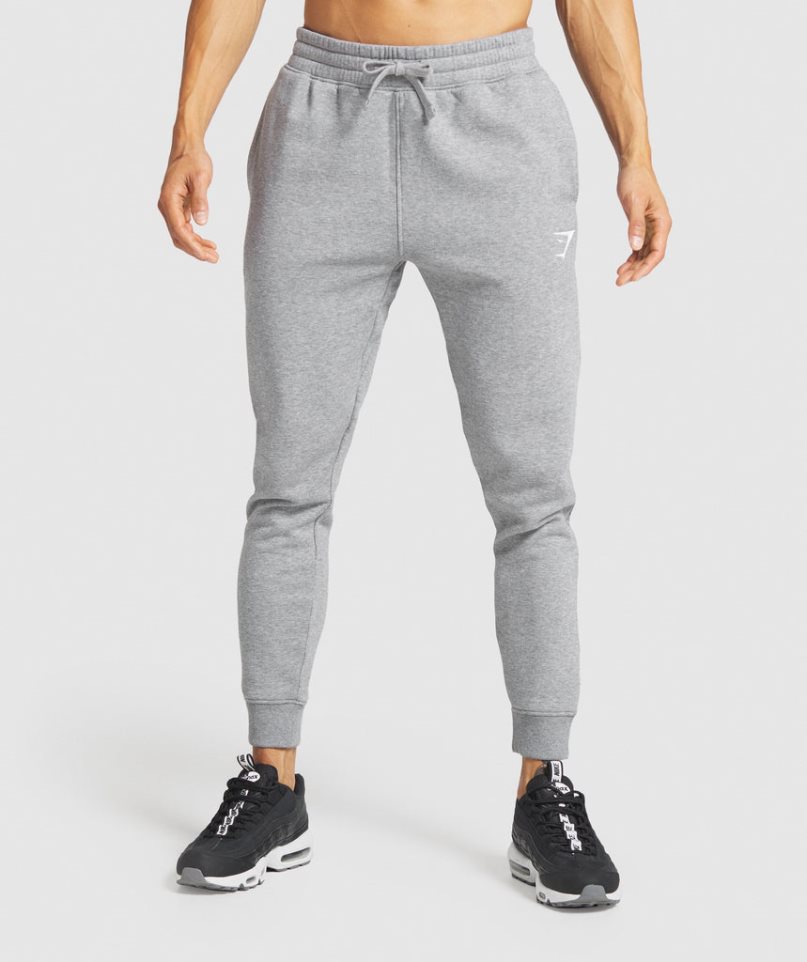 Men\'s Gymshark Crest Jogger Grey | NZ 4TSLKO